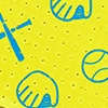 Neon Yellow w/Blue Pattern