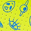 Neon Yellow w/Blue Pattern