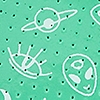 Turquoise w/White Pattern