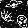 Solid Black w/White Pattern